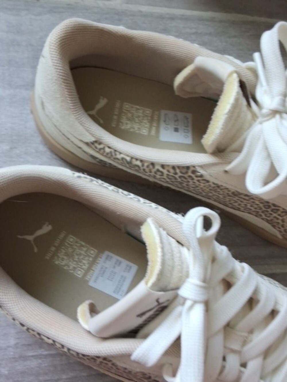 Puma Cream and Tan Leopard-Accent Sneakers - Picture 3 of 4